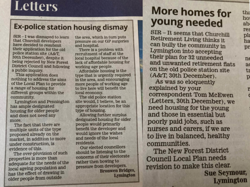 "Allowing further surplus designated housing for older people would primarily benefit the developer and would ignore the wishes and needs of the local residents."